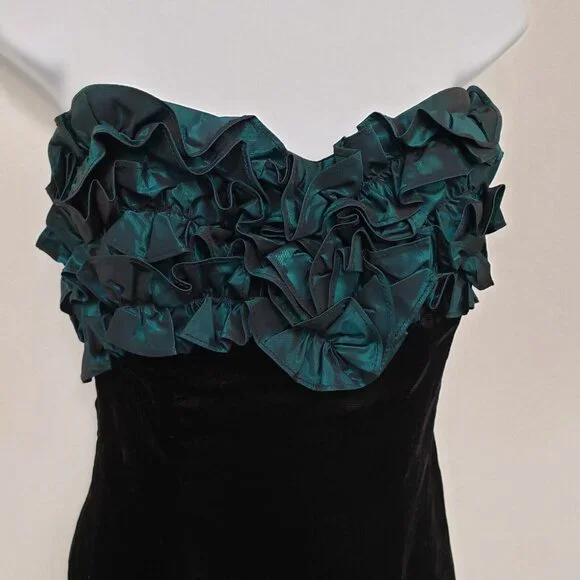 Vintage Jessica Mcclintock Womens Gunne Sax Babydoll Dress Size 12 Mini Velvet - Picture 2 of 9